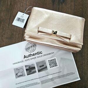 NWT ♠️ Kate Spade STORYBOOK LINING Metallic Gold Crossbody Bag w/ COA